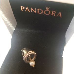 PANDORA Wedding Bell w/Pearl drop Sterling Silver RETIRED-NEW